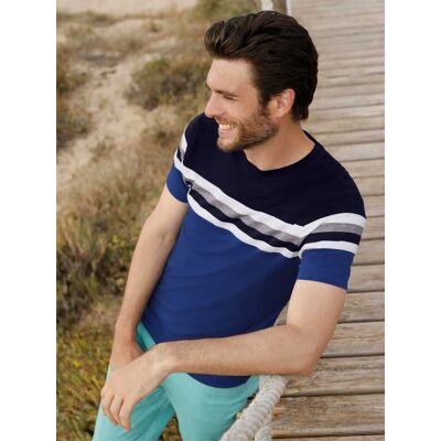 Catamaran Kurzarmshirt marine-jeansblau-gestreift 56/58 male Catamaran Kurzarmshirt marine-jeansblau-gestreift 56/58 male