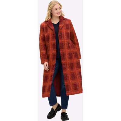 sheego Wintermantel kirsche-orange-gemustert 44 female sheego Wintermantel kirsche-orange-gemustert 44 female