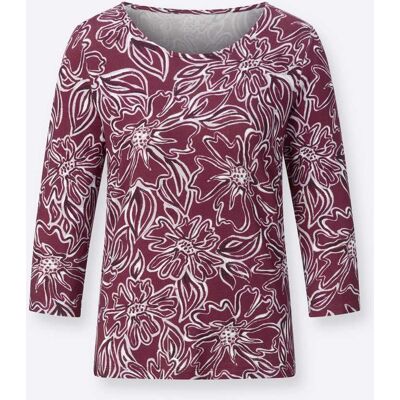 Witt 3/4-Arm-Shirt bordeaux-flieder-bedruckt 48 female Witt 3/4-Arm-Shirt bordeaux-flieder-bedruckt 48 female