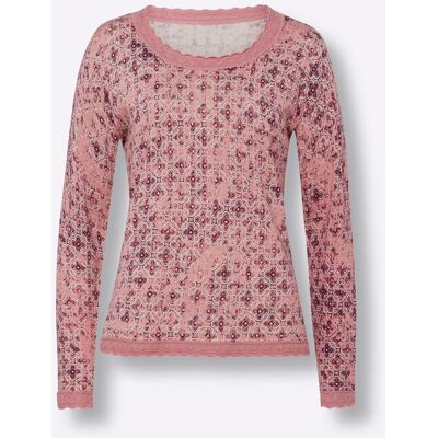 heine Langarm-Pullover rosenquarz-champagner-bedruckt 42 female heine Langarm-Pullover rosenquarz-champagner-bedruckt 42 female