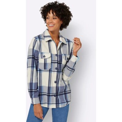 Witt Fleecejacke champagner-taubenblau-kariert 48 female Witt Fleecejacke champagner-taubenblau-kariert 48 female