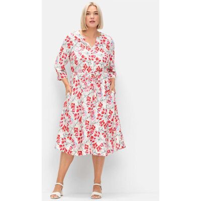sheego Blumenkleid rosé-gemustert 52 female sheego Blumenkleid rosé-gemustert 52 female