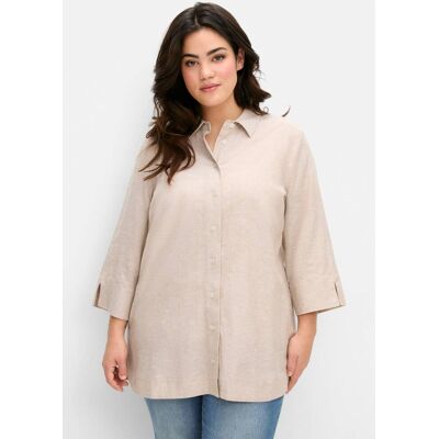 sheego Hemdbluse beige 44 female sheego Hemdbluse beige 44 female