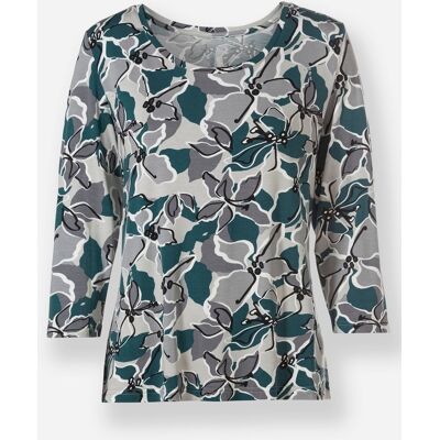 Witt Print-Shirt hellgrau-petrol-bedruckt 42 female Witt Print-Shirt hellgrau-petrol-bedruckt 42 female