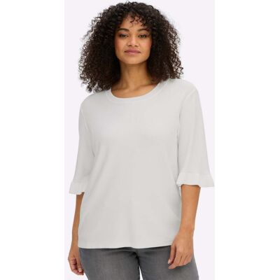 sheego Ajourpullover ecru 56/58 female sheego Ajourpullover ecru 56/58 female