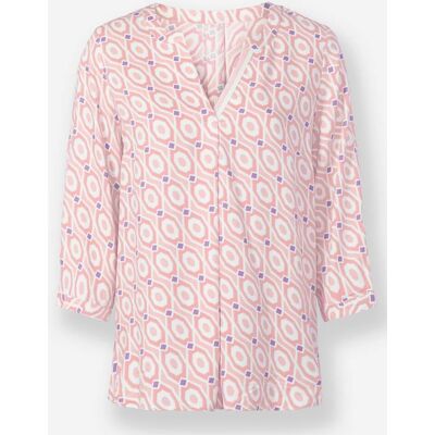 heine Schlupf-Bluse ecru-hellrosé-bedruckt 48 female heine Schlupf-Bluse ecru-hellrosé-bedruckt 48 female