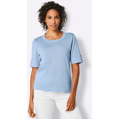 CREATION L PREMIUM Kurzarmpullover eisblau 38 female CREATION L PREMIUM Kurzarmpullover eisblau 38 female