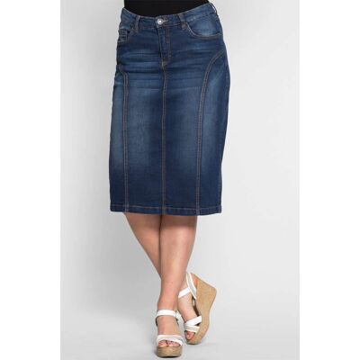 sheego Jeansrock dark blue denim 50 female sheego Jeansrock dark blue denim 50 female