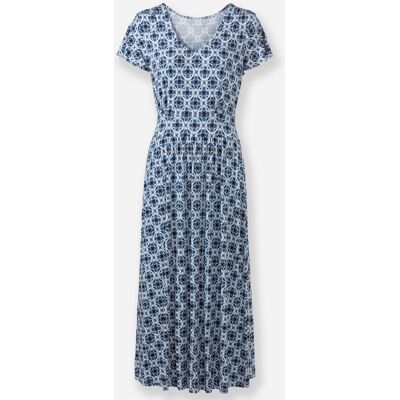 Witt Jerseykleid jeansblau-ecru-bedruckt 38 female Witt Jerseykleid jeansblau-ecru-bedruckt 38 female