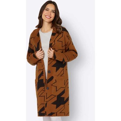 Witt Strickmantel cognac-schwarz-gemustert 44 female Witt Strickmantel cognac-schwarz-gemustert 44 female