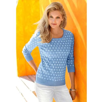 Witt Strickpullover bleu-weiß-getupft 46 female Witt Strickpullover bleu-weiß-getupft 46 female