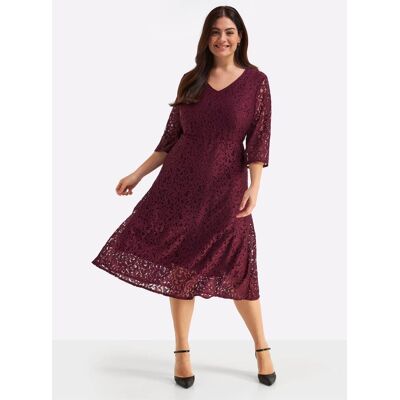 sheego Spitzenkleid burgund 54 female sheego Spitzenkleid burgund 54 female