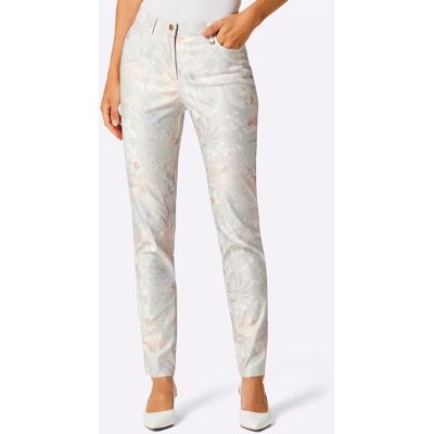 CREATION L PREMIUM 5-Pocket-Jeans ecru-rosé-bedruckt 48 female CREATION L PREMIUM 5-Pocket-Jeans ecru-rosé-bedruckt 48 female