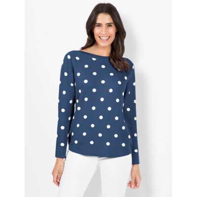 Witt Langarm-Pullover jeansblau-ecru-gemustert 46 female Witt Langarm-Pullover jeansblau-ecru-gemustert 46 female