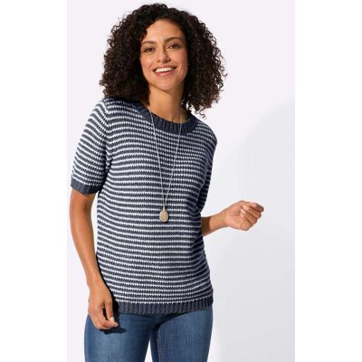 Witt Kurzarmpullover marine-ecru-geringelt 40 female Witt Kurzarmpullover marine-ecru-geringelt 40 female