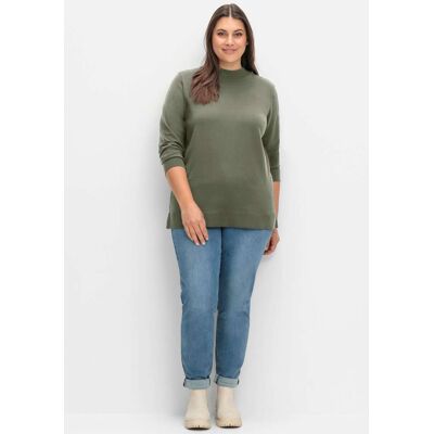 sheego Feinstrickpullover khaki 52/54 female sheego Feinstrickpullover khaki 52/54 female