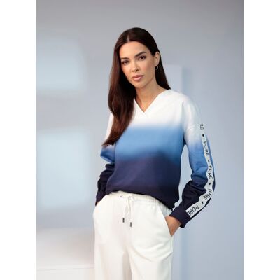 heine Sweatshirt marine-ecru-gemustert 50 female heine Sweatshirt marine-ecru-gemustert 50 female