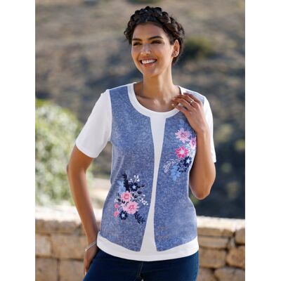 Witt Kurzarmshirt weiß-jeansblau-bedruckt 56 female Witt Kurzarmshirt weiß-jeansblau-bedruckt 56 female