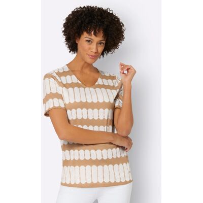 Witt Kurzarmshirt camel-ecru-bedruckt 40 female Witt Kurzarmshirt camel-ecru-bedruckt 40 female