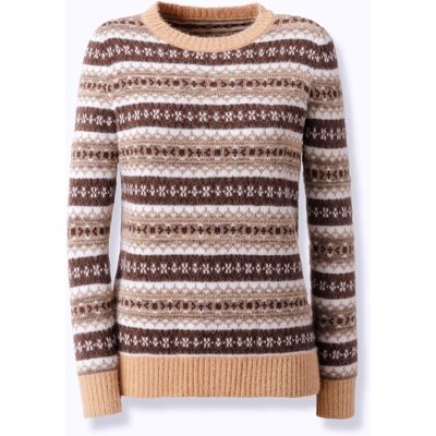 Witt Jacquardpullover camel-sesam-gemustert 54 female Witt Jacquardpullover camel-sesam-gemustert 54 female