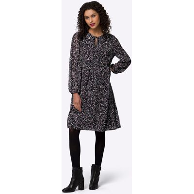 heine Blumenkleid schwarz-violett-bedruckt 40 female heine Blumenkleid schwarz-violett-bedruckt 40 female