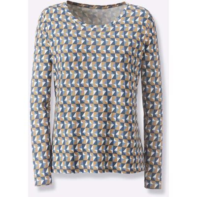 Witt Langarmshirt camel-bleu-bedruckt 50 female Witt Langarmshirt camel-bleu-bedruckt 50 female