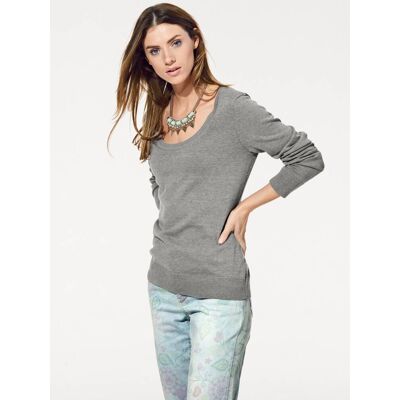 heine Rundhalspullover grau-melange 44 female heine Rundhalspullover grau-melange 44 female