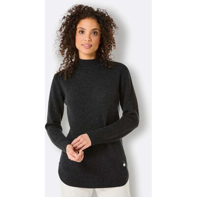 CREATION L PREMIUM Stehkragenpullover schwarz-meliert 40 female CREATION L PREMIUM Stehkragenpullover schwarz-meliert 40 female