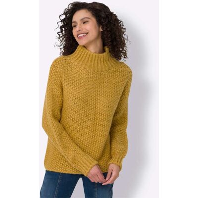 heine Stehkragenpullover ocker-meliert 36 female heine Stehkragenpullover ocker-meliert 36 female