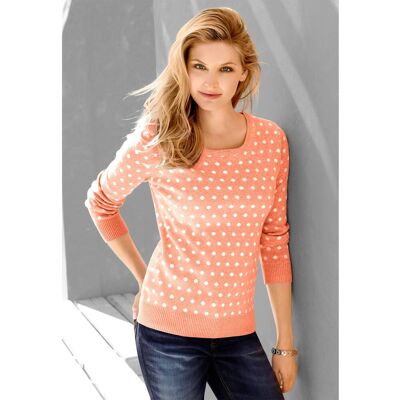 Witt Strickpullover apricot-weiß-getupft 46 female Witt Strickpullover apricot-weiß-getupft 46 female