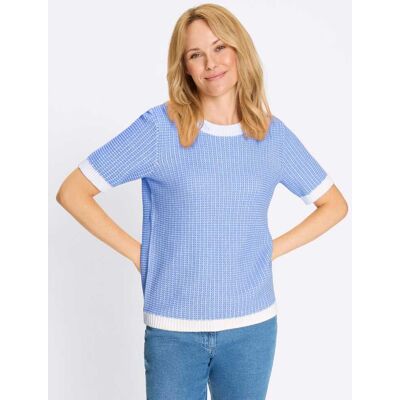 Witt Kurzarmpullover himmelblau-ecru-gemustert 48 female Witt Kurzarmpullover himmelblau-ecru-gemustert 48 female