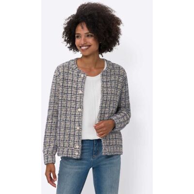 heine Strickjacke dunkelblau-champagner-gemustert 40 female heine Strickjacke dunkelblau-champagner-gemustert 40 female
