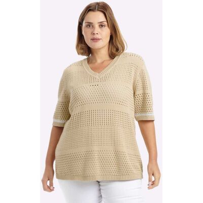 sheego Strickpullover sand 52/54 female sheego Strickpullover sand 52/54 female