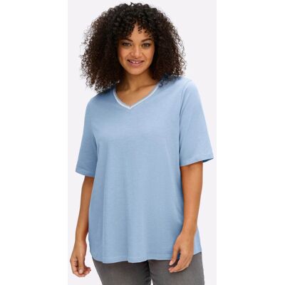 sheego V-Shirt eisblau 44/46 female sheego V-Shirt eisblau 44/46 female