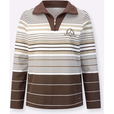 Witt Sweatshirt sesam-schoko-geringelt 36 female Witt Sweatshirt sesam-schoko-geringelt 36 female