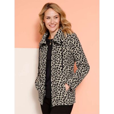 Witt Fleecejacke sand-schwarz-bedruckt 56 female Witt Fleecejacke sand-schwarz-bedruckt 56 female