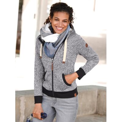 Witt Fleecejacke steingrau-schwarz-meliert 46 female Witt Fleecejacke steingrau-schwarz-meliert 46 female