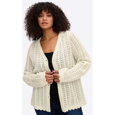 sheego Ajourstrickjacke champagner 44/46 female sheego Ajourstrickjacke champagner 44/46 female