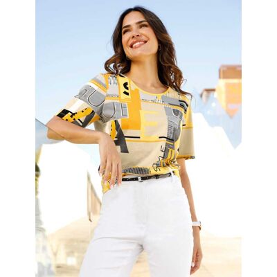 Witt Kurzarmshirt ocker-sand-bedruckt 40 female Witt Kurzarmshirt ocker-sand-bedruckt 40 female