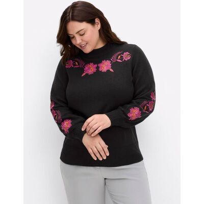 sheego by Joe Browns Pullover schwarz-gemustert 40/42 female sheego by Joe Browns Pullover schwarz-gemustert 40/42 female