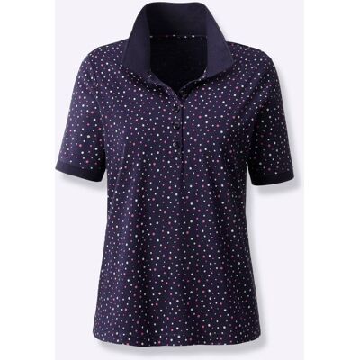 Witt Poloshirt marine-fuchsia-getupft 40 female Witt Poloshirt marine-fuchsia-getupft 40 female