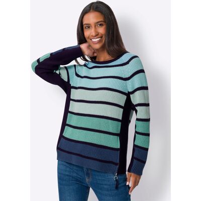 heine Streifenpullover salbei-marine-geringelt 46 female heine Streifenpullover salbei-marine-geringelt 46 female