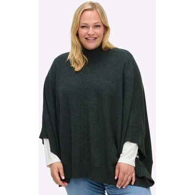 sheego Strickponcho moos-meliert 48-54 female sheego Strickponcho moos-meliert 48-54 female