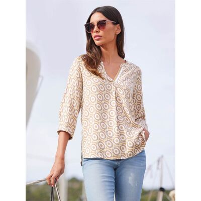 heine Schlupf-Bluse ecru-sesam-bedruckt 44 female heine Schlupf-Bluse ecru-sesam-bedruckt 44 female