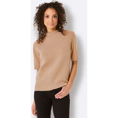 CREATION L PREMIUM Kurzarmpullover camel-meliert 36 female CREATION L PREMIUM Kurzarmpullover camel-meliert 36 female