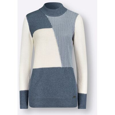 Witt Langarm-Pullover rauchblau-ecru-meliert 36 female Witt Langarm-Pullover rauchblau-ecru-meliert 36 female
