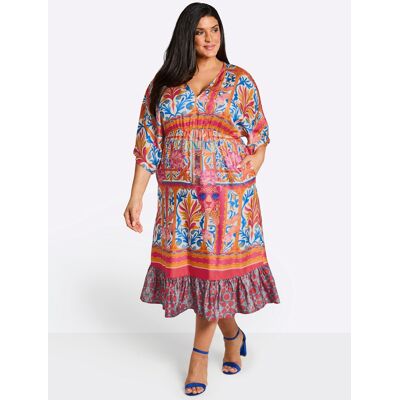 sheego loves miss goodlife Blumenkleid orange-mittelblau-bedruckt 46 female sheego loves miss goodlife Blumenkleid orange-mittelblau-bedruckt 46 female