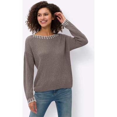 heine Rundhalspullover taupe 34 female heine Rundhalspullover taupe 34 female