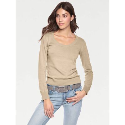 heine Rundhalspullover beige 34 female heine Rundhalspullover beige 34 female