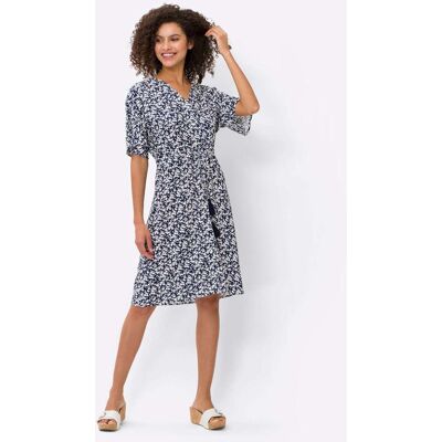 heine A-Linien-Kleid marine-ecru-bedruckt 44 female heine A-Linien-Kleid marine-ecru-bedruckt 44 female